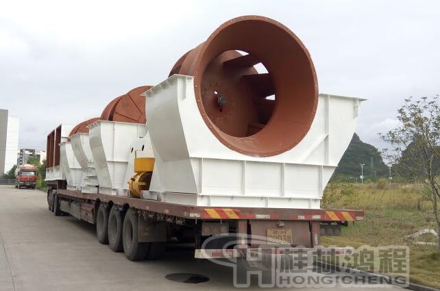 桂林鴻程磨粉機廠 風機發(fā)貨現場
